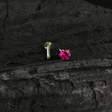 Hot Pink Single Stone Nose Pin