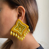 Auspicious Yellow Pearl Earrings