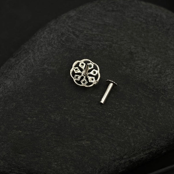 Flower Node Pin Green Zircon Flower Nose Pin – Gypsy Maal