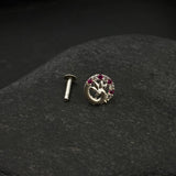 Ruby & Zircon Peacock Nose Pin