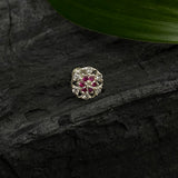 Ruby & Zircon Flower Nose Pin