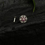 Ruby & Zircon Flower Nose Pin