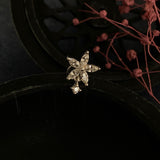 Zircon Flower Droplet Nose Pin(silver)