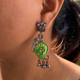Hand Painted Paisley Earrings (lime green)