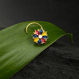 ⁠Phool Rangoli Nose Pin