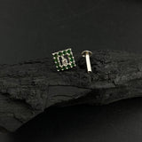 Emerald Square Nose Pin