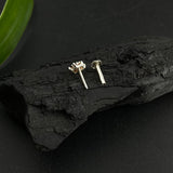 Small Orange & Zircon Flower Nose Pin
