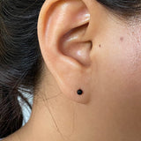 Tiny Black Ball Ear Studs