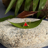 Red Pyramid Nose Pin (gold plated)
