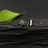 Emerald Flower Nose Pin