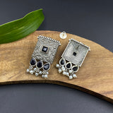 Black Square Ear Studs
