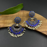 Sapphire Blue Ethnic Earrings