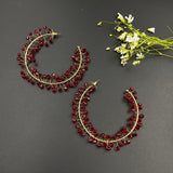 Deep Red Mesh Earrings