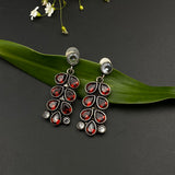 Garnet Leaf Earrings