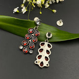 Garnet Leaf Earrings