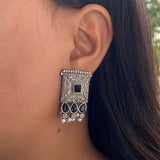 Black Square Ear Studs