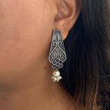 Blue Sapphire & Pearl Earrings