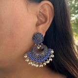 Sapphire Blue Ethnic Earrings