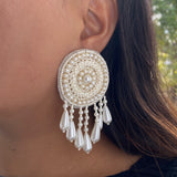 Round Pearl Dust Earrings