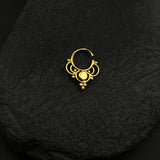 Emerald Gold Plated Septum Ring