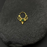 Emerald Gold Plated Septum Ring