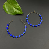 Blue Bead Hoops