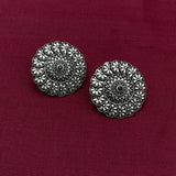Flower Power Black Ear Studs