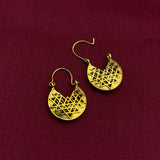 Brass Pyramid 3D Curve Earrings