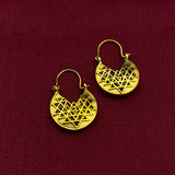 Brass Pyramid 3D Curve Earrings