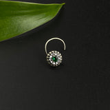 Emerald & Zircon Aztec Nose Pin