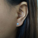 Small Zircon Ear Studs(5mm)