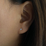 Small Zircon Ear Studs(3mm)