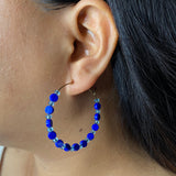 Blue Bead Hoops
