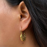 Brass Pyramid 3D Curve Earrings