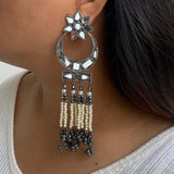 Chand Seesha & Moti Long Earrings