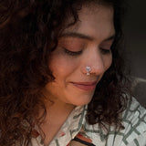 Trishul Pearl Nose Pin