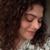 Trishul Pearl Nose Pin (Gold Plated)