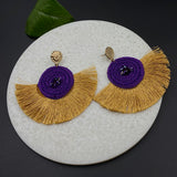 Gold & Purple Tassel Earrings