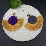 Gold & Purple Tassel Earrings