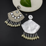 Boho White Mirror Earrings