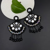 Boho Black Mirror Earrings