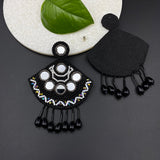 Boho Black Mirror Earrings