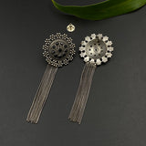 Black Chakra With Dainty Chain Earrings