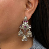 Classic Ruby Jhumki Earrings