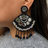 Boho Black Mirror Earrings