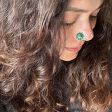 Emerald Bloomed Flower Nose Pin