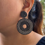 Silver Beads Ringlet Earrings
