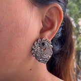 Black Paisley Ear Studs