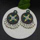 Lime Green Aztec Earrings
