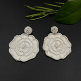 White Rose Earrings